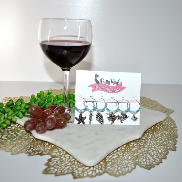 🍷Set of 6 Handmade Wine 🍷Charms (Various Themes Available) - Picture 5 of 11